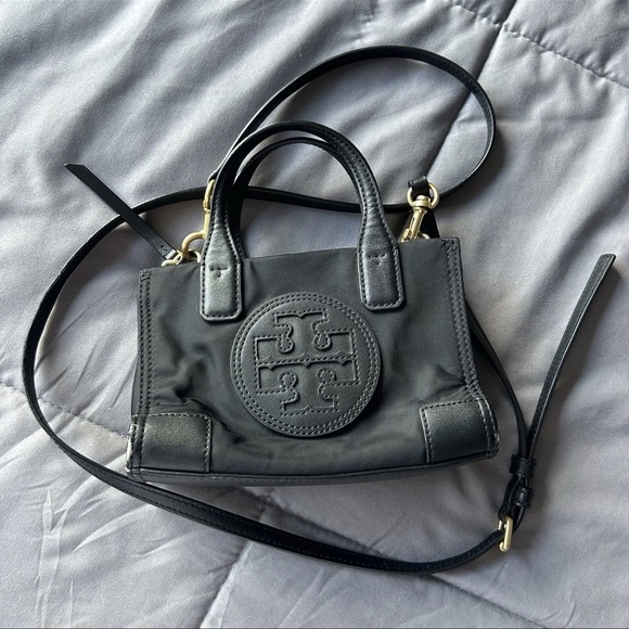 Tory Burch Black Crossbody Bag with Embossed Logo - Picture 6 of 12